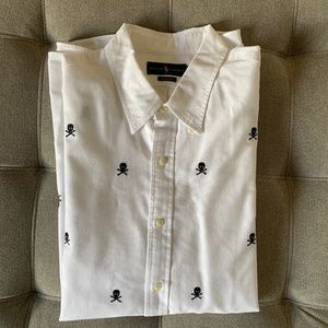Ralph Lauren button down shirt with pirate skull design Men's XXL